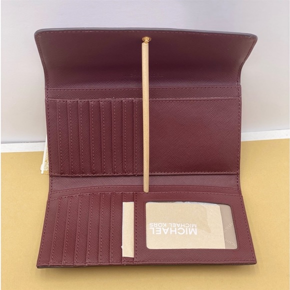 Michael Kors Trifold Wallet Merlot Color - Picture 7 of 13